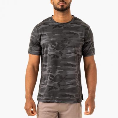 Camo Spandex Polyester Sport Customize Loose Fit T-Shirt With Logo