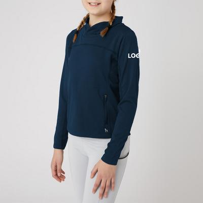 China Supplier Breathable Equestrian Children Base Layer Blue Navy Long Sleeve 
