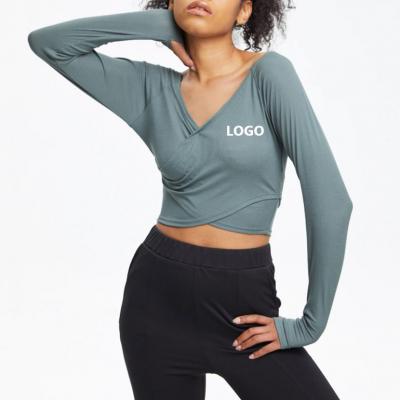 China Supplier Custom Cross Soft Yoga Long sleeves Sports Long Shirts