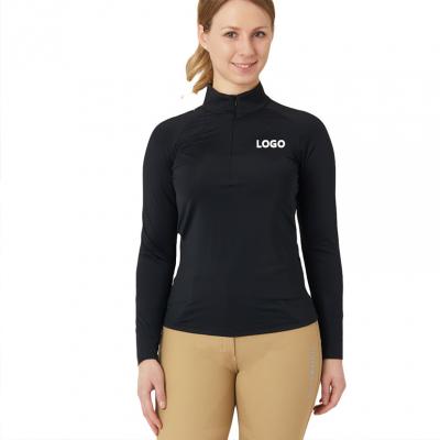 Customized Breathable Equestrian Women's Long Sleeve Base Layer Tops  