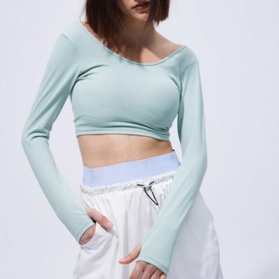 Customized Fashionalbe Cross Beauty Back Yoga Long Sleeve Tops