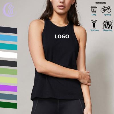 Customized Women Workout Yoga Black Tank Top Sleeveless