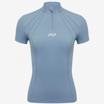 High Quality Sports Sky Blue 1/4 Zip Up Equestrian Base Layer