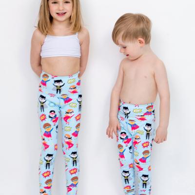 Hot Sell Flexible Mini Super hero Kid's Running Yoga Pants 