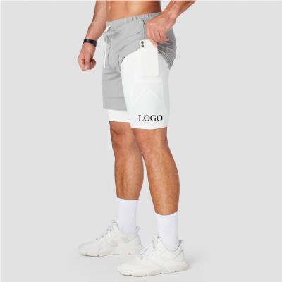 Printed Logo Gym Wear Sweat Compression Mens 2 in 1 Shorts