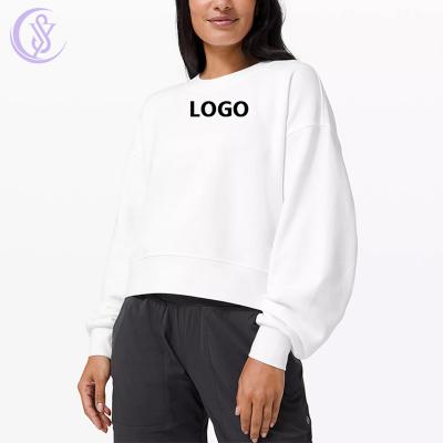 Breathable Warm Hoodie White Cropped Casual Sweatshirt