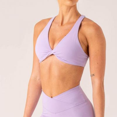 Wholesale ODM Front Tie Criss Cross Bandage Sports Bra