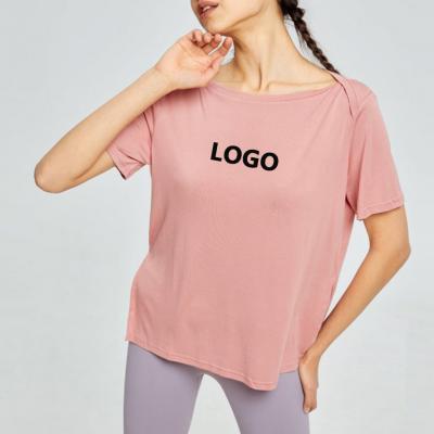 Wholesale Summer Women Solid Color T-shirts Loose Short Sleeve